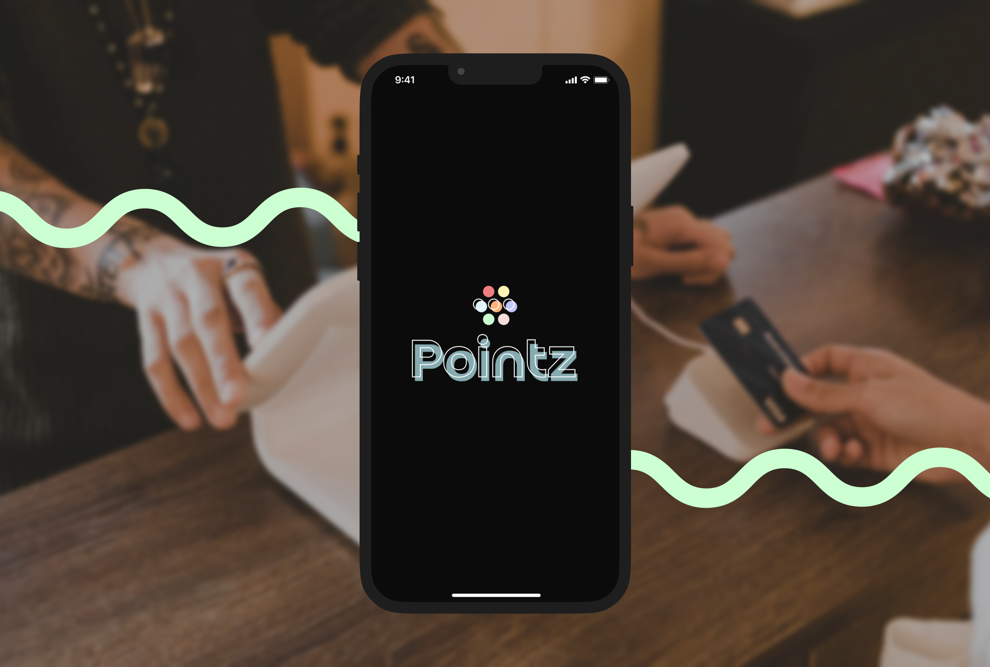 Logo on colored background